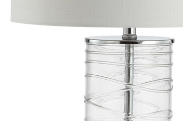Cole 27.5" Modern Fused Glass Cylinder LED Table Lamp - JONATHAN Y